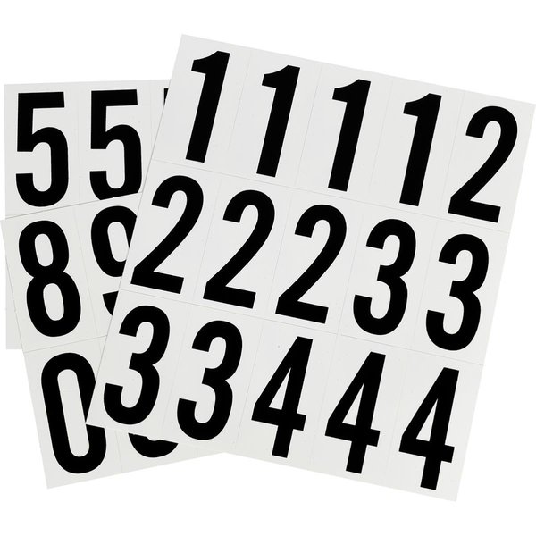 Hillman 2 in. Black & White Glossy Vinyl Square Cut Self Adhesive Numbers 842284